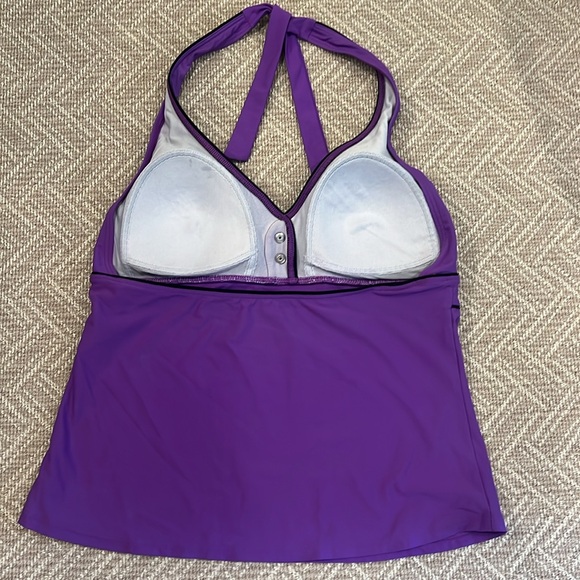 Nautica Swimsuit Tankini Top Halter Style Purple Size 10 77% Nylon 23% Spandex - Picture 3 of 5